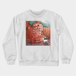 cats buying suchi from vending machine Crewneck Sweatshirt